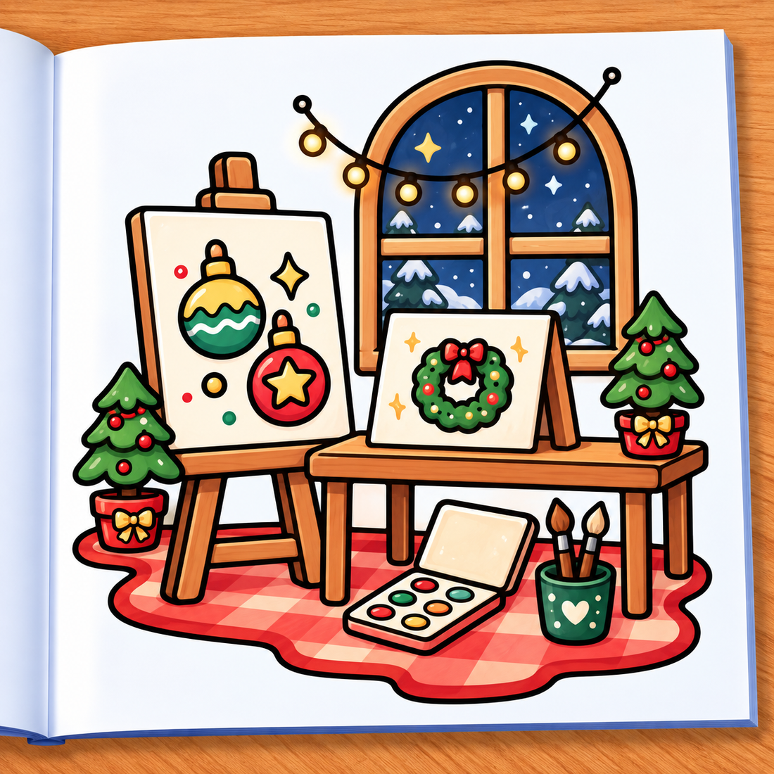 Cozy Christmas Painting Corner