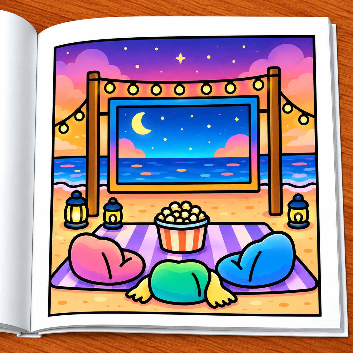 Cozy Beach Coloring Book