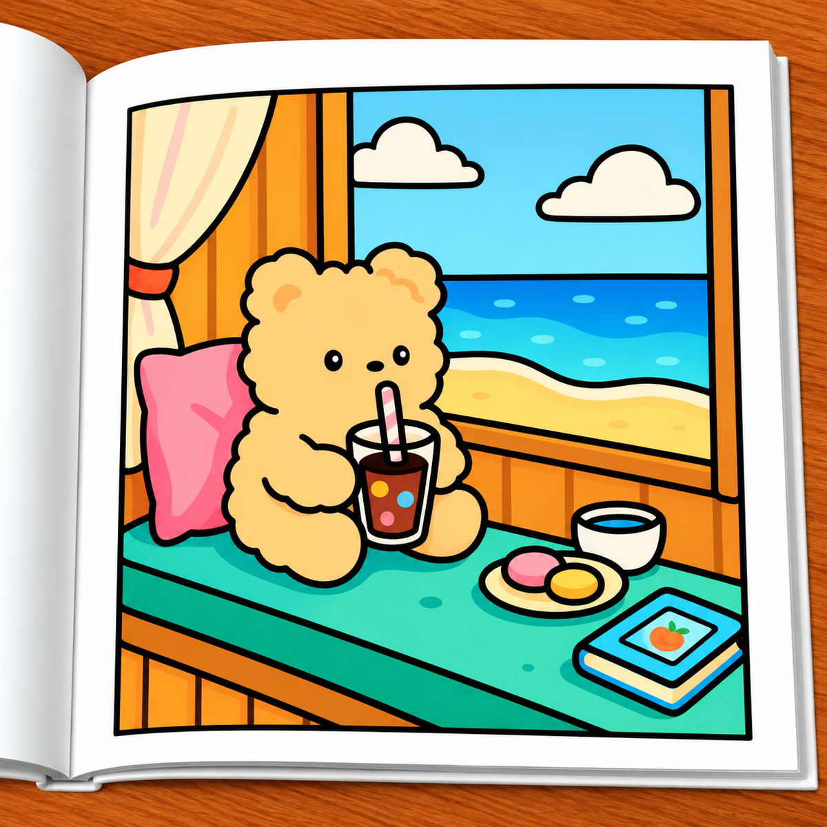 Cozy Beach Coloring Book