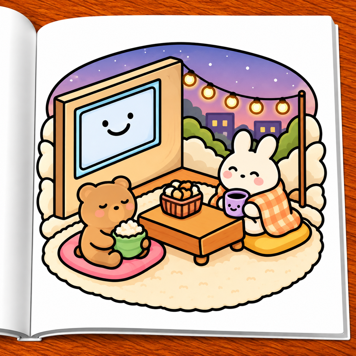 Cozy Kawaii Coloring Book