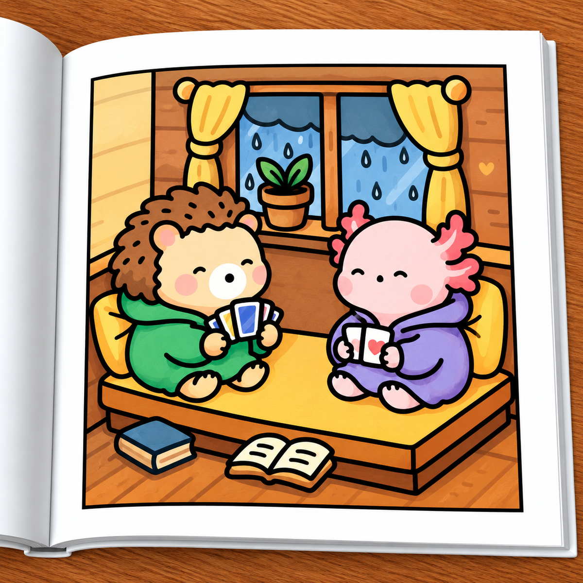 Rainy Moments Coloring Book