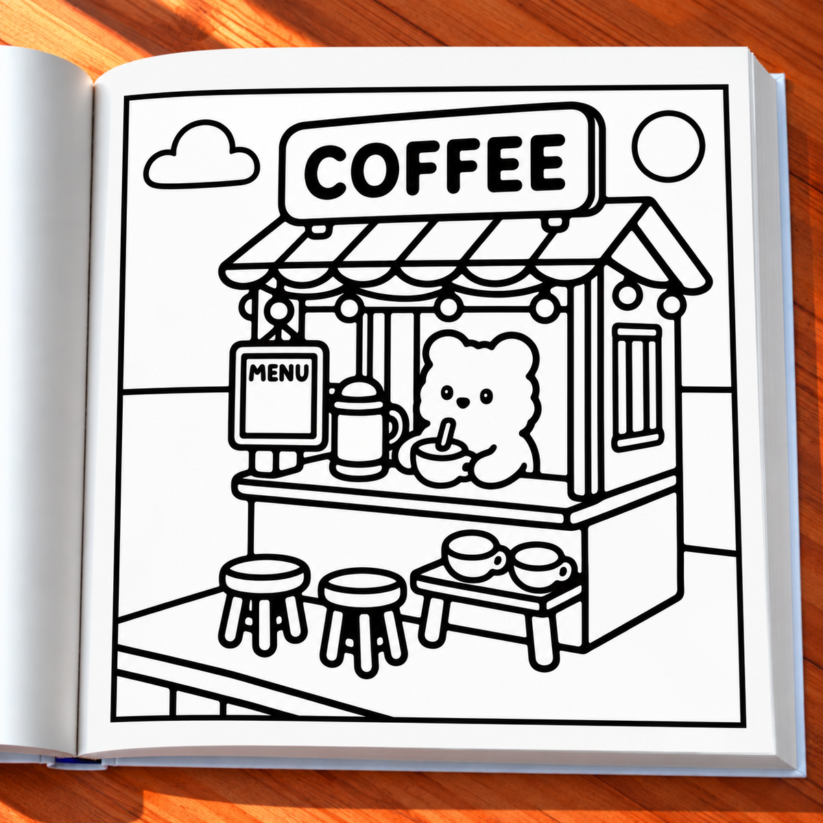 Cozy Beach Coloring Book