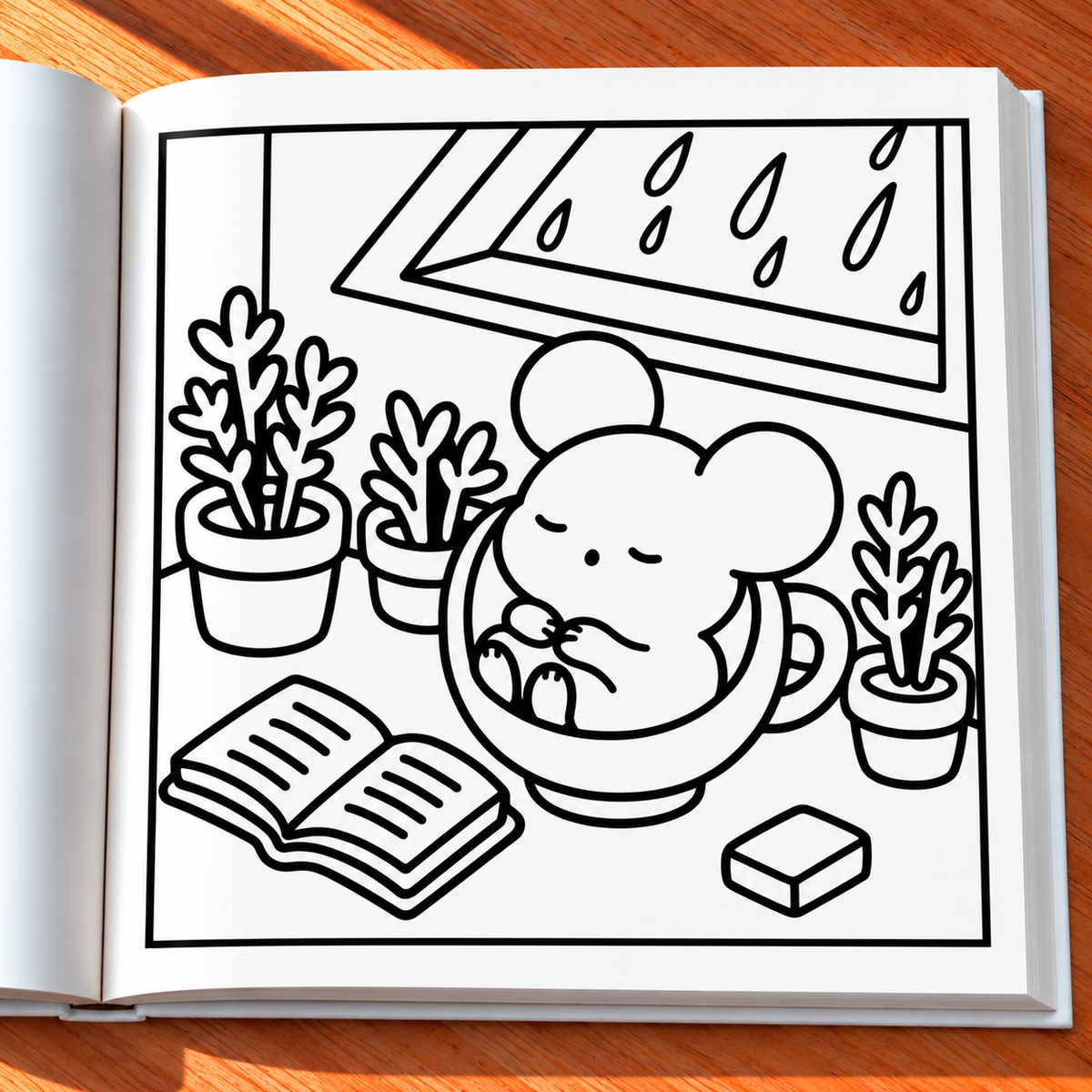 Rainy Moments Coloring Book