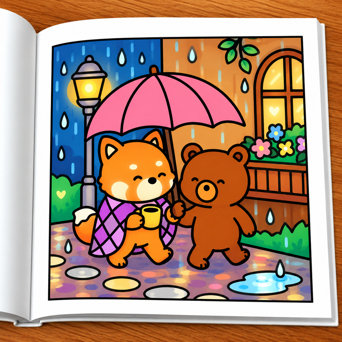 Rainy Moments Coloring Book