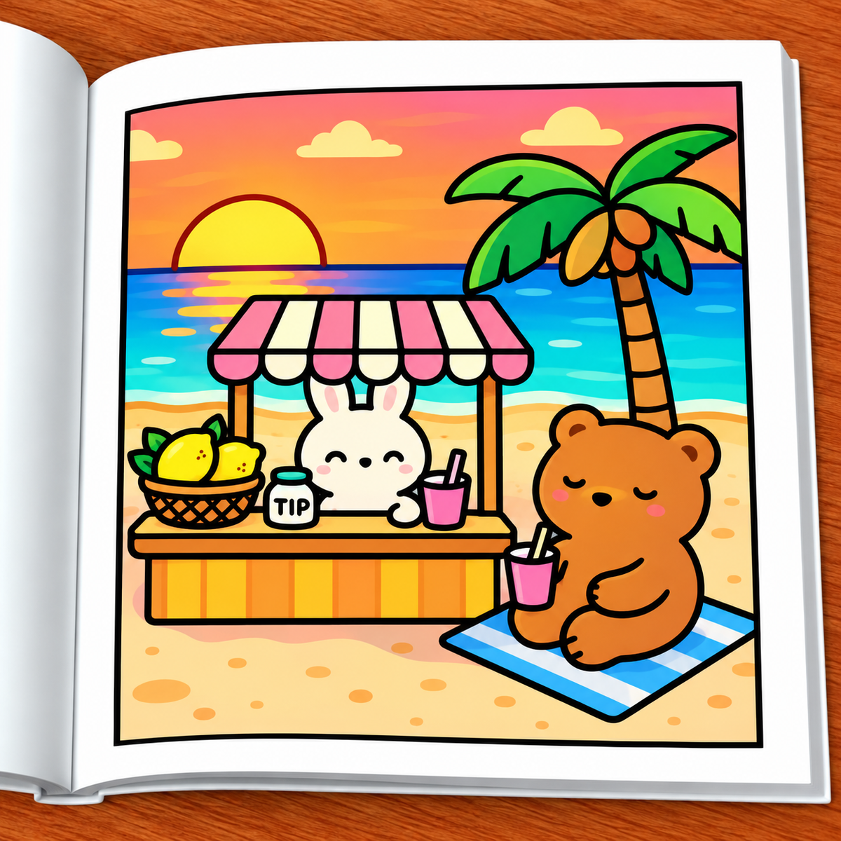 Cozy Beach Coloring Book