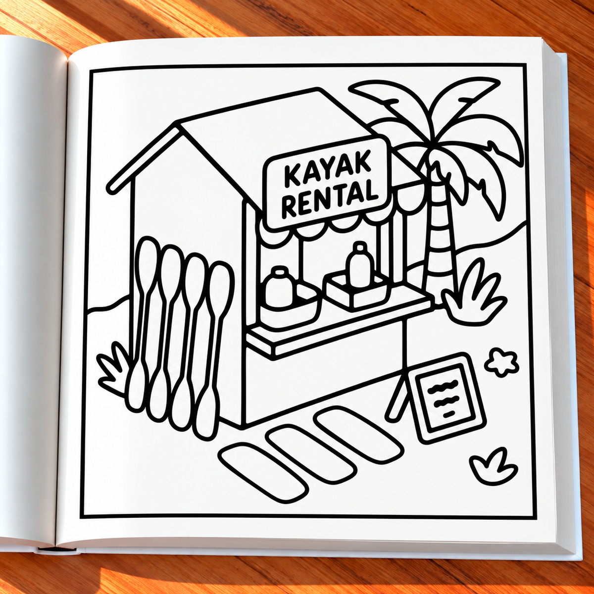 Cozy Beach Coloring Book