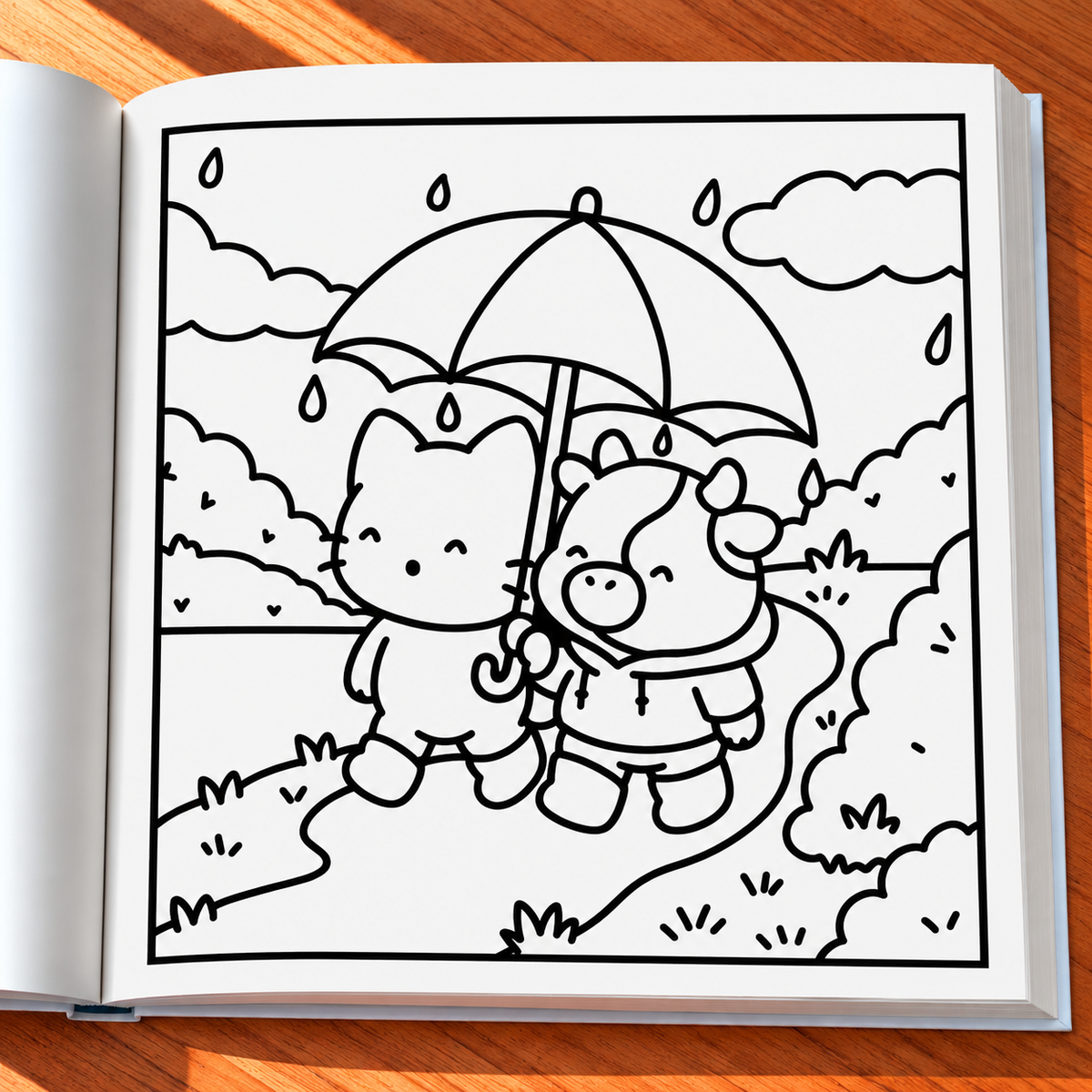 Rainy Moments Coloring Book