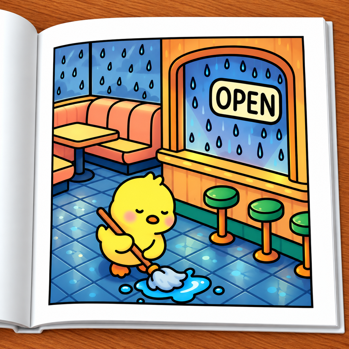 Rainy Moments Coloring Book