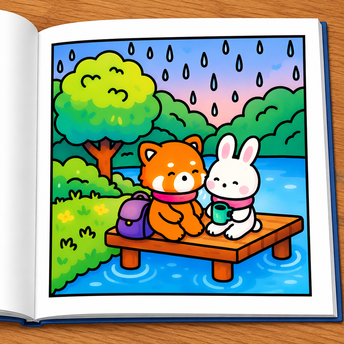 Rainy Moments Coloring Book