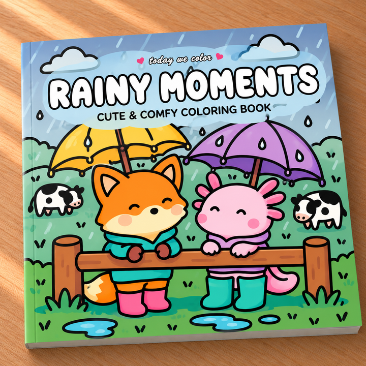 Rainy Moments Coloring Book