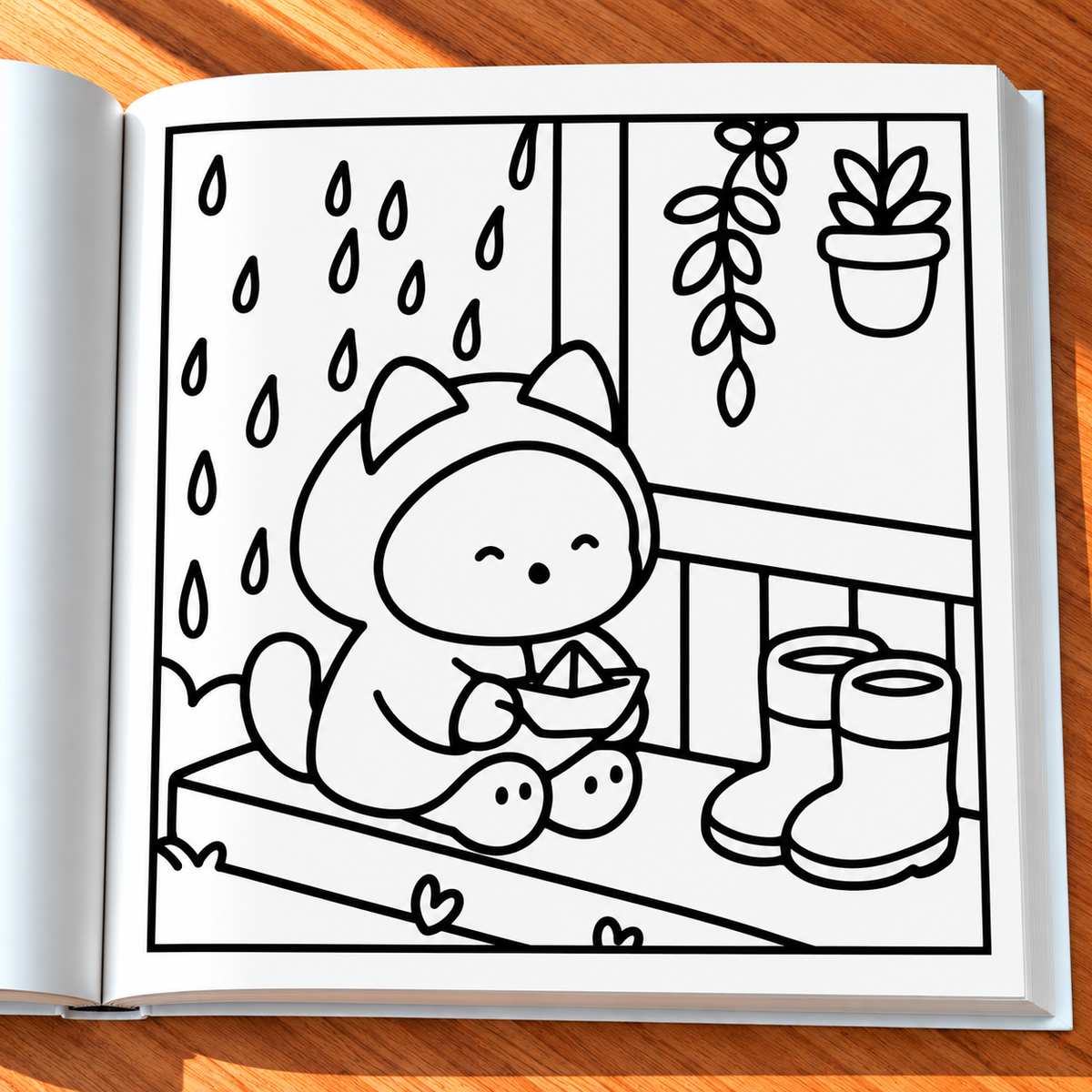 Rainy Moments Coloring Book