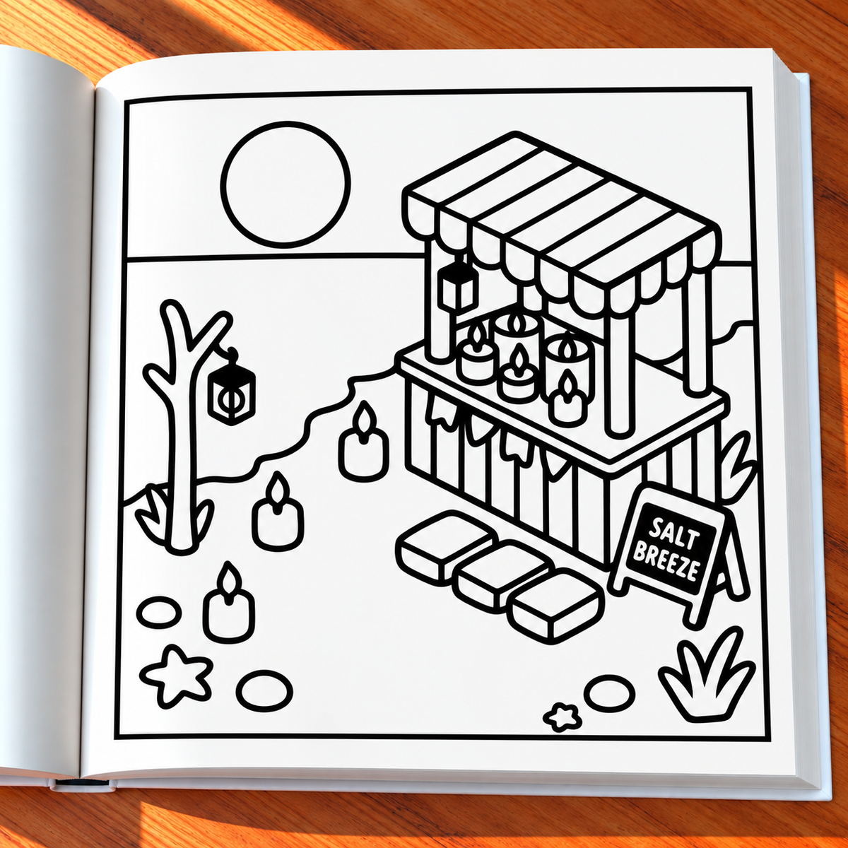 Cozy Beach Coloring Book
