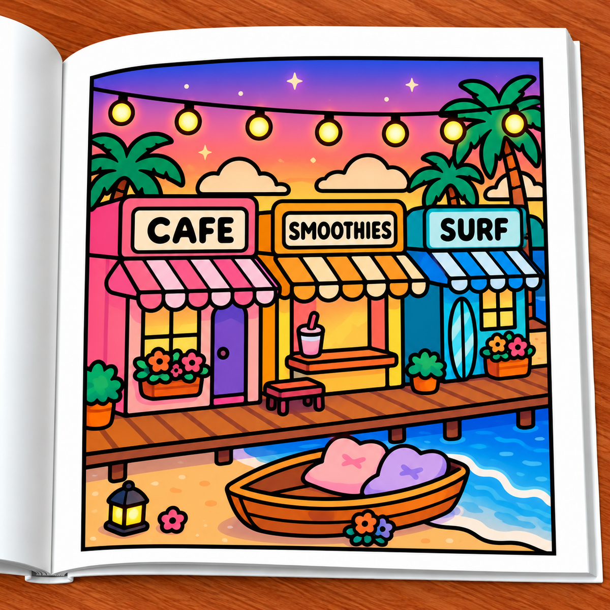 Cozy Beach Coloring Book