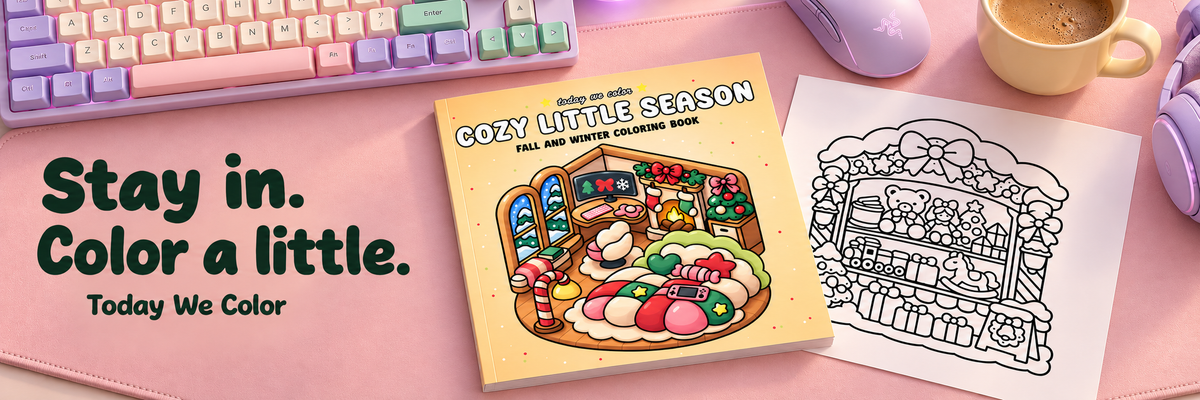 Cozy Little Season fall and winter coloring book by Today We Color